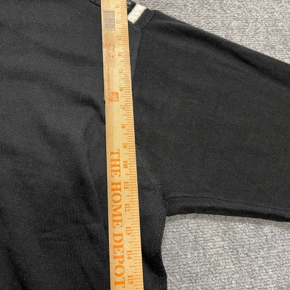 Vintage Stacey Adams Black Striped 1/4 Zip Sweater Cotton Blend - Picture 6 of 9